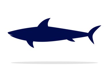  Shark silhouette. Shark Icon Isolated On White Background vector