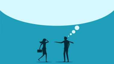 Think big and advice big. Extensive business consulting vector illustration