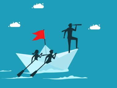 Kriz zamanlarında bir işe öncülük etmek. Dürbün iş adamlarının lideri bir yelkencilik takım vektörüne liderlik ediyor.