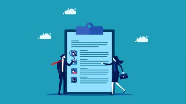 Adam alımı. İnsan Kaynakları Departmanı. Vektör seçmek için büyüteçle iş adamı