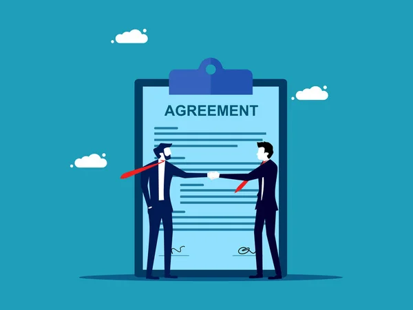 Dohody Nebo Spolupráce Business People Shake Hands Signature Business Agreement — Stockový vektor