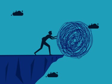 Kaos sorunlarını ortadan kaldırmak için. İş adamları kaosu terk eder. iş kavramı 