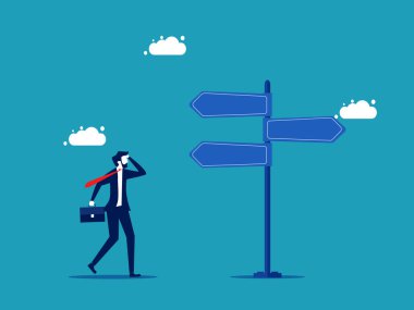 Yönünü bul ya da başarıya giden bir yol bul. - İşadamı hakimleri yol işaretleri vektöründe