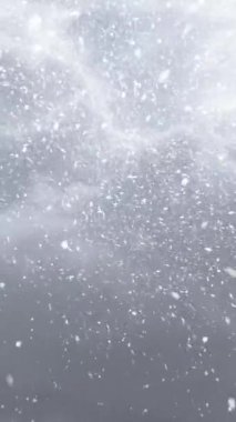 Fırtınada düşen kar tanelerinin dikey görüntüsü