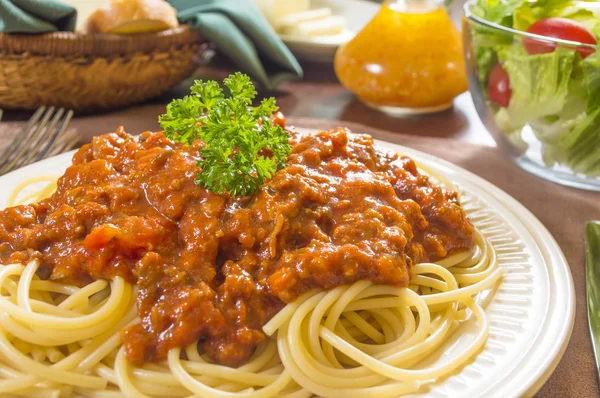 Espaguete e molho de carne — Fotografia de Stock