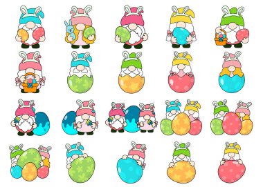 Cüceler Paskalya Dolu Clipart, Yumurta Paskalyası