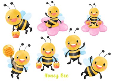 Bal Arısı Suluboya Clipart, vızıltı