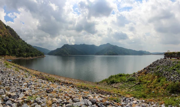 Panorama Nakhon Nayok Rocha Lago Montanhas Vista Panorâmica Tailândia — Fotografia de Stock