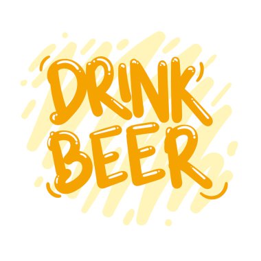 bira içilir metin tipografi tasarımı grafik vektör çizimi
