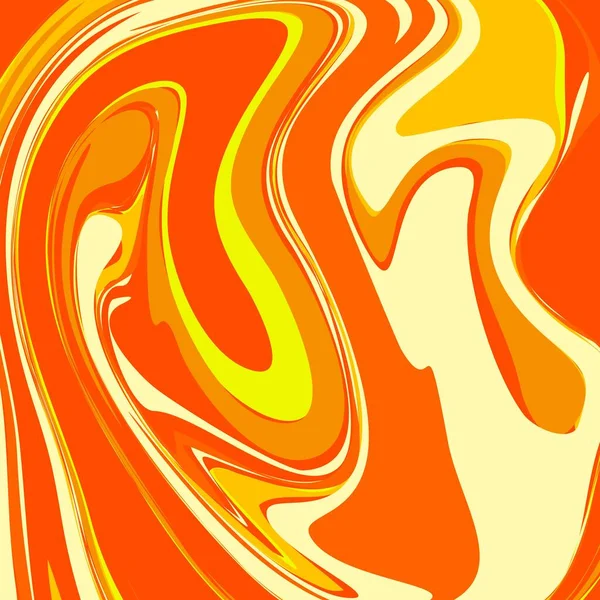 Red Orange Yellow Color Psychedelic Fluid Art Abstract Background Concept — ストックベクタ