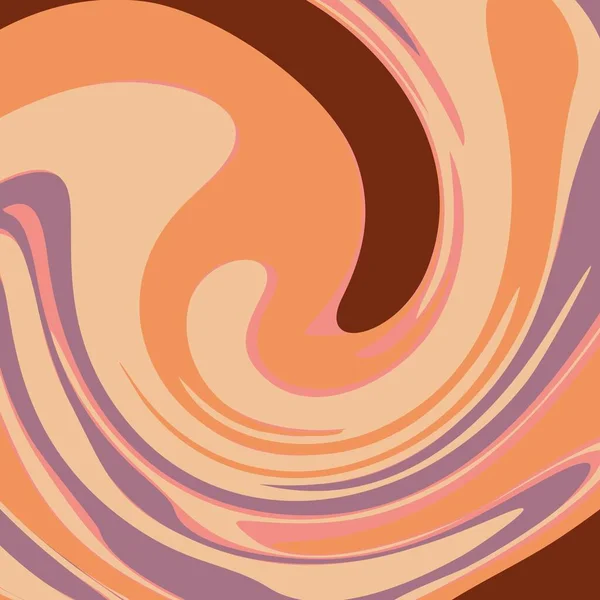 オレンジ黄紫紫サイケデリック流体芸術アブストラクト背景コンセプトデザインベクトルイラスト — ストックベクタ