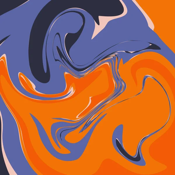 turuncu mavi mor renkli psikedelik sıvı sanat soyut arkaplan konsept tasarım vektör illüstrasyonu