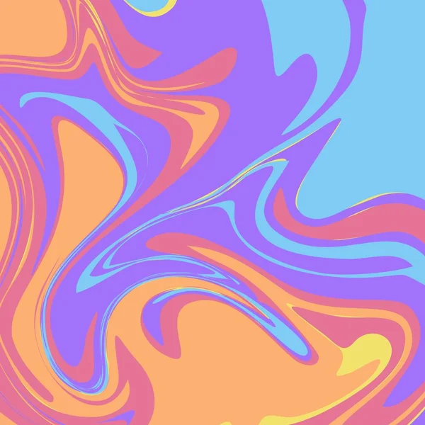 Orange Yellow Blue Purple Color Psychedelic Fluid Art Abstract Background — стоковый вектор