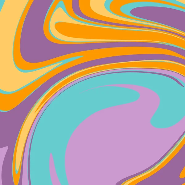 Orange Yellow Blue Purple Color Psychedelic Fluid Art Abstract Background — Stockvektor