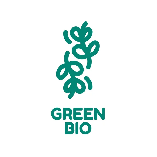 Twin Double Grünes Blatt Natur Logo Konzept Design Illustration — Stockvektor