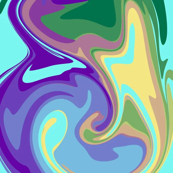 Groen Geel Blauw Paars Kleur Psychedelische Vloeistof Kunst Abstract Achtergrond — Stockvector