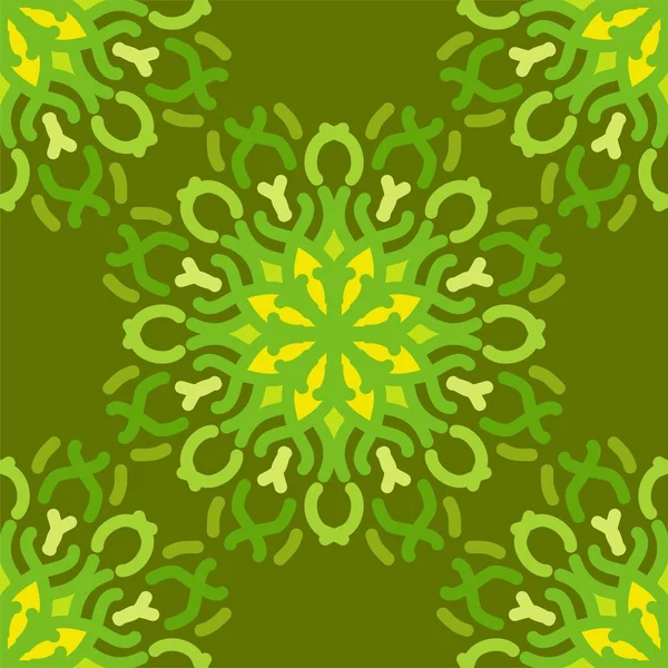 Nahtlose Muster Grün Minze Olivenwald Mandala Florales Kreatives Design Hintergrund — Stockvektor