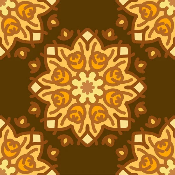 Seamless Pattern Soft Brown Vintage Floral Chocolate Caramel Mocha Coffee — Stockvektor