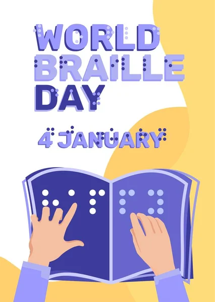 Kampagne Zum Welt Braille Tag Soziales Veranstaltungskonzept Design Für Blinde lizenzfreie Stockillustrationen