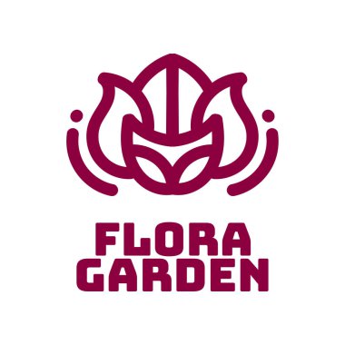 Flora çiçek bahçesi logosu konsept tasarım çizimi