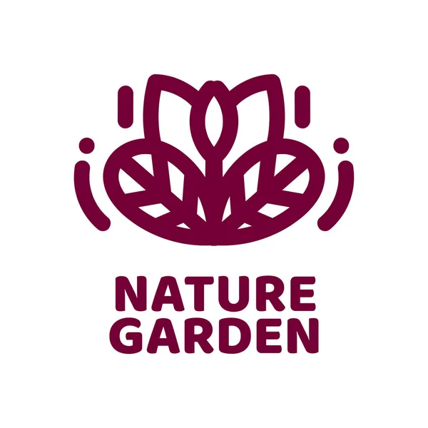 Flóra Květiny Příroda Zahrada Logo Koncept Design Ilustrace — Stockový vektor