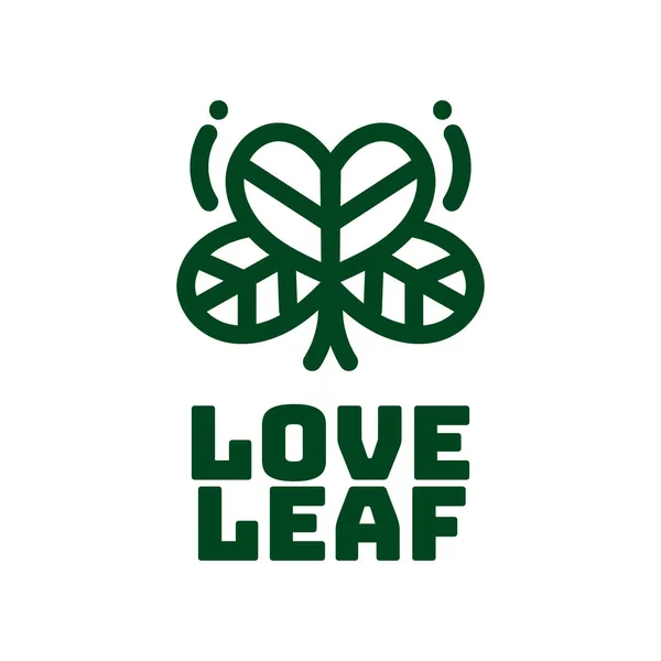 Liebe Blatt Grün Natur Logo Konzept Design Illustration — Stockvektor