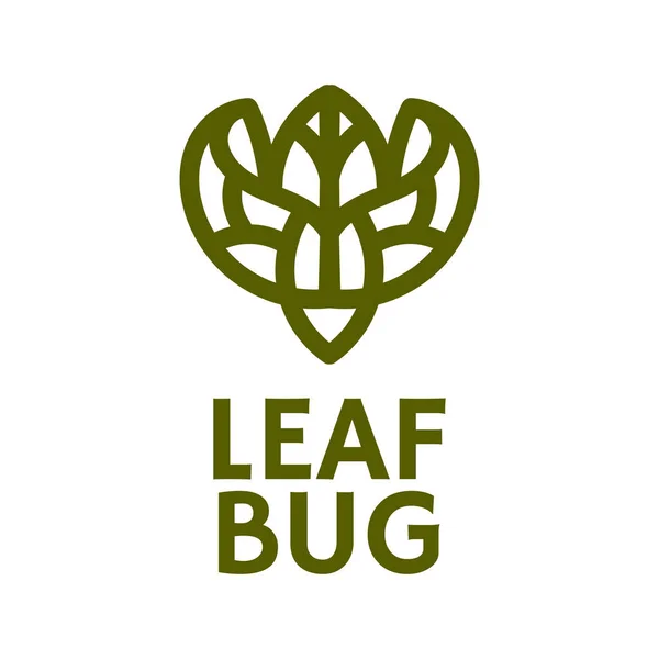 Blatt Käfer Pflanze Grün Natur Logo Konzept Design Illustration — Stockvektor