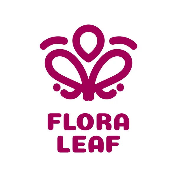 Flora Blatt Blume Grün Natur Logo Konzept Design Illustration — Stockvektor