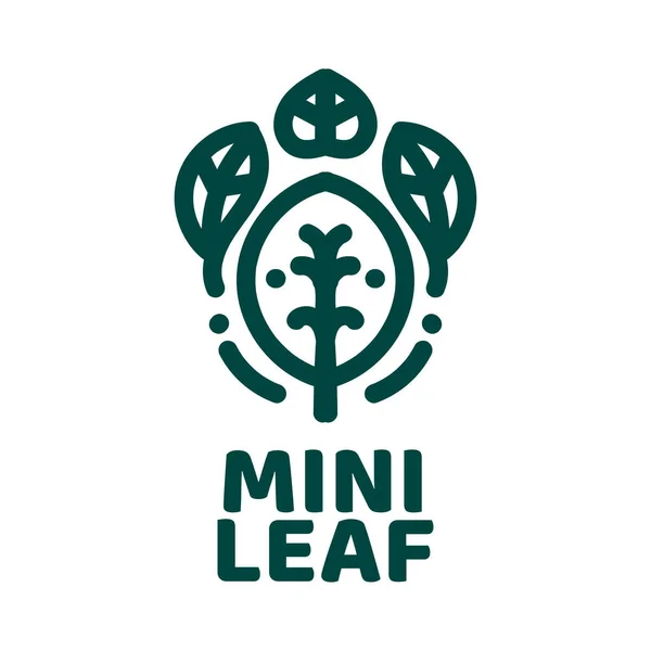 Mini Blatt Grün Natur Logo Konzept Design Illustration — Stockvektor