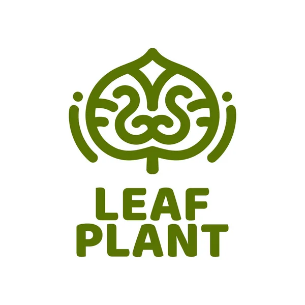 Blatt Pflanze Grün Natur Logo Konzept Design Illustration — Stockvektor