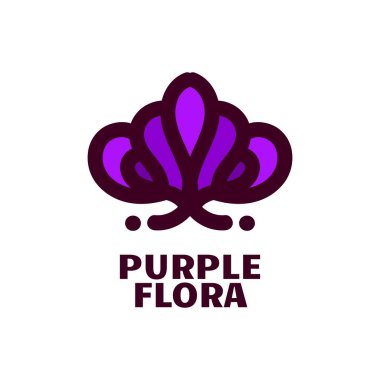 mor çiçek doğa logosu tasarım illüstrasyonuName