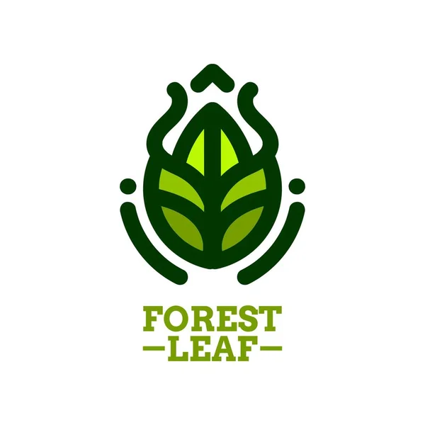 Wald Grün Blatt Natur Logo Konzept Design Illustration — Stockvektor