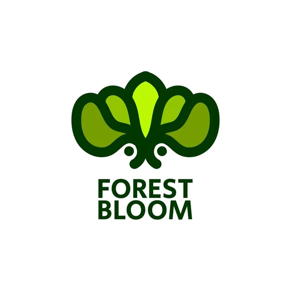 Wald Blüte Blume Natur Logo Konzept Design Illustration — Stockvektor