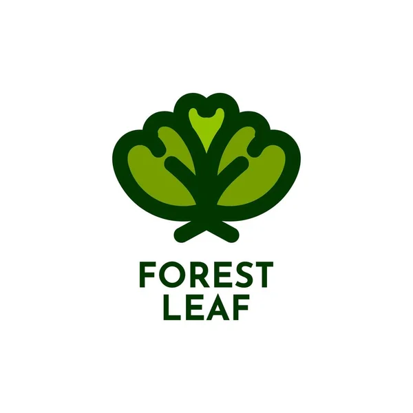 Skog Löv Växt Natur Logotyp Koncept Design Illustration — Stock vektor