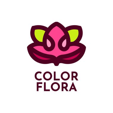 renk flora çiçeği doğa logosu tasarım illüstrasyonu