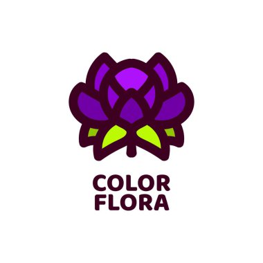 renk flora çiçeği doğa logosu tasarım illüstrasyonu