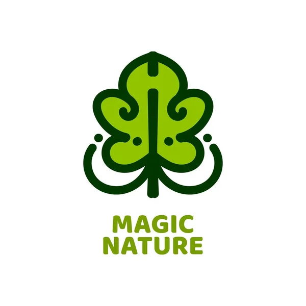 Magie Blatt Natur Logo Konzept Design Illustration — Stockvektor