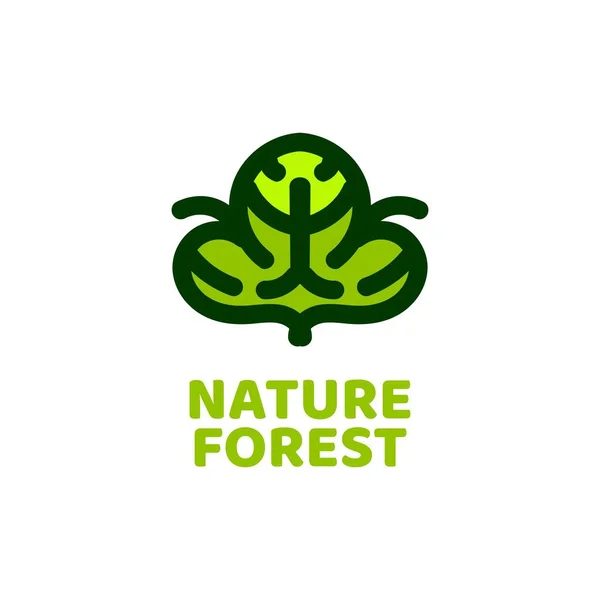 Forêt Feuille Nature Logo Concept Conception Illustration — Image vectorielle