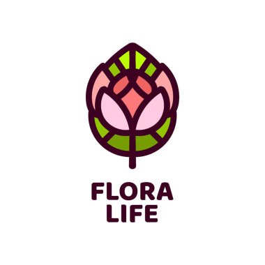 Life flora flower doğa logosu tasarım illüstrasyonu