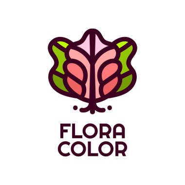 renk flora çiçeği doğa logosu tasarım illüstrasyonu