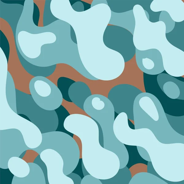 Blau Schlamm Braun Farbe Flüssig Kunst Abstrakt Hintergrund Konzept Design — Stockvektor