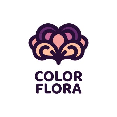 renk flora çiçeği doğa logosu tasarım illüstrasyonu