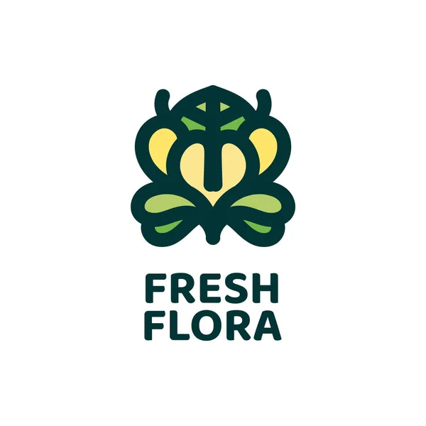 Frische Flora Blume Natur Logo Konzept Design Illustration — Stockvektor