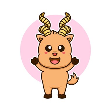 mark hor sevimli çizgi film karalama vektör illüstrasyon düz tasarım tarzı