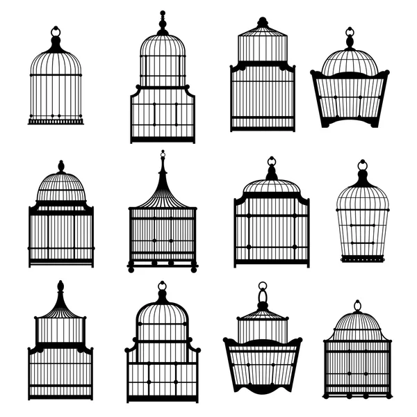 Set birdcages collection — Stock Vector