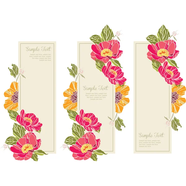 Set wedding invitation card vert — Stock Vector