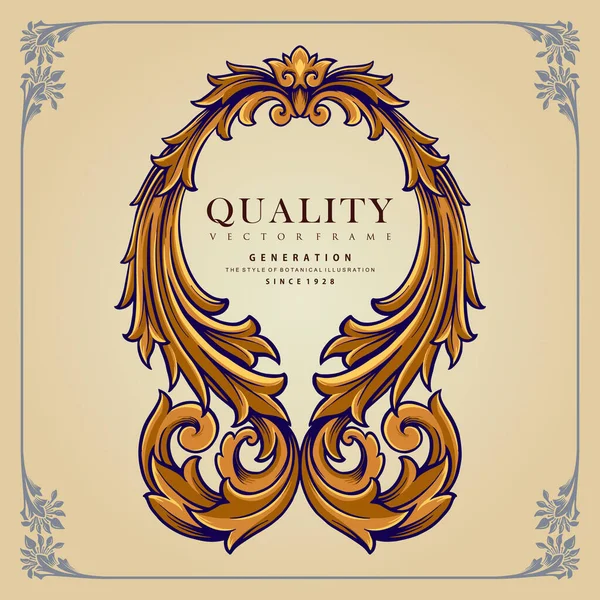 Frame Quality Ornaments Elegant Isolated Vector Illustration Your Work Logo — 스톡 벡터