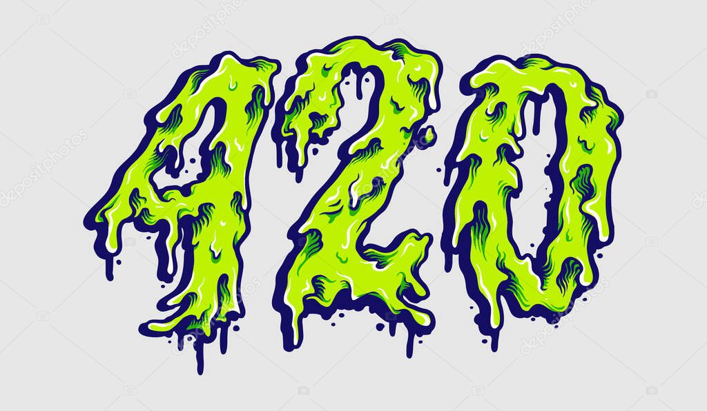 420 Cannabis Melt Typeface Vector illustrations for your work Logo, mascot merchandise t-shirt, stickers and Label designs, poster, greeting cards advertising business company or brands.