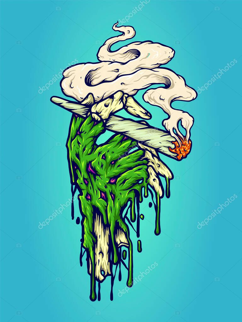 Hand Weed Smoking Marijuana Vector illustrations for your work Logo, mascot merchandise t-shirt, stickers and Label designs, poster, greeting cards advertising business company or brands.