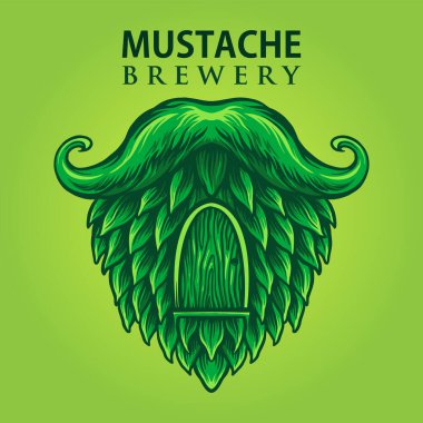 Brewery Mustache Productions Logo Vector illustrations for your work Logo, mascot merchandise t-shirt, stickers and Label designs, poster, greeting cards advertising business company or brands. clipart